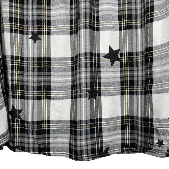 Lane Bryant No-Peek Button-Front Plaid Star Print Top Shirt NWT - Picture 6 of 13